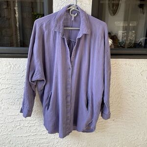 Free people raglan sleeve linen periwinkle
Fits like xl